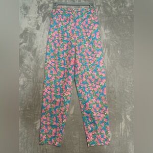 Lily Pulitzer High Waist Tapered Trouser Pants Strawberry Womens 2 Front Pockets